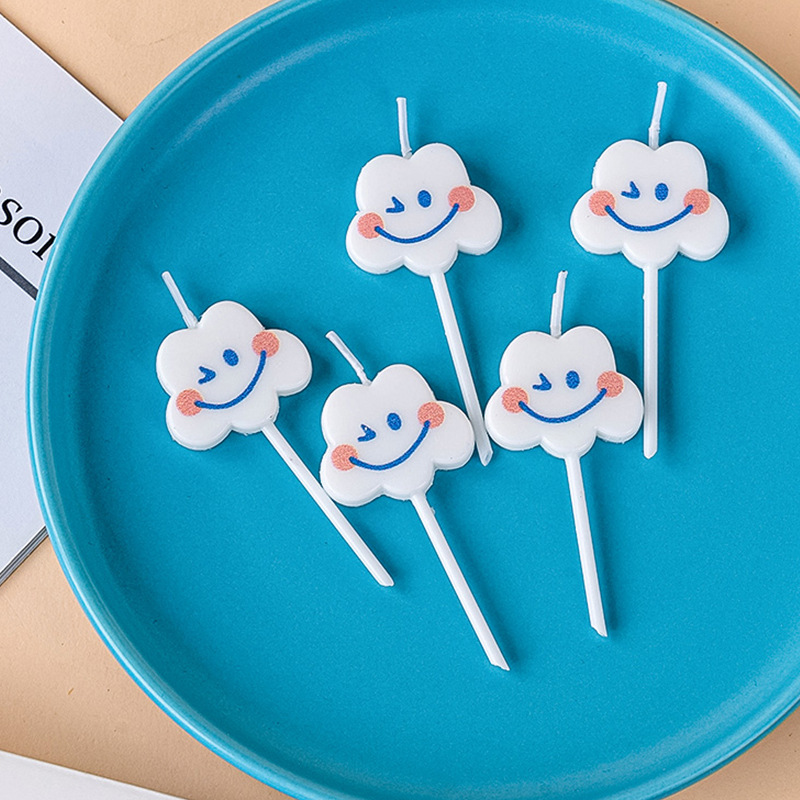 Paraffin Wax - Ins Cute Cloud Smiling Birthday Cake