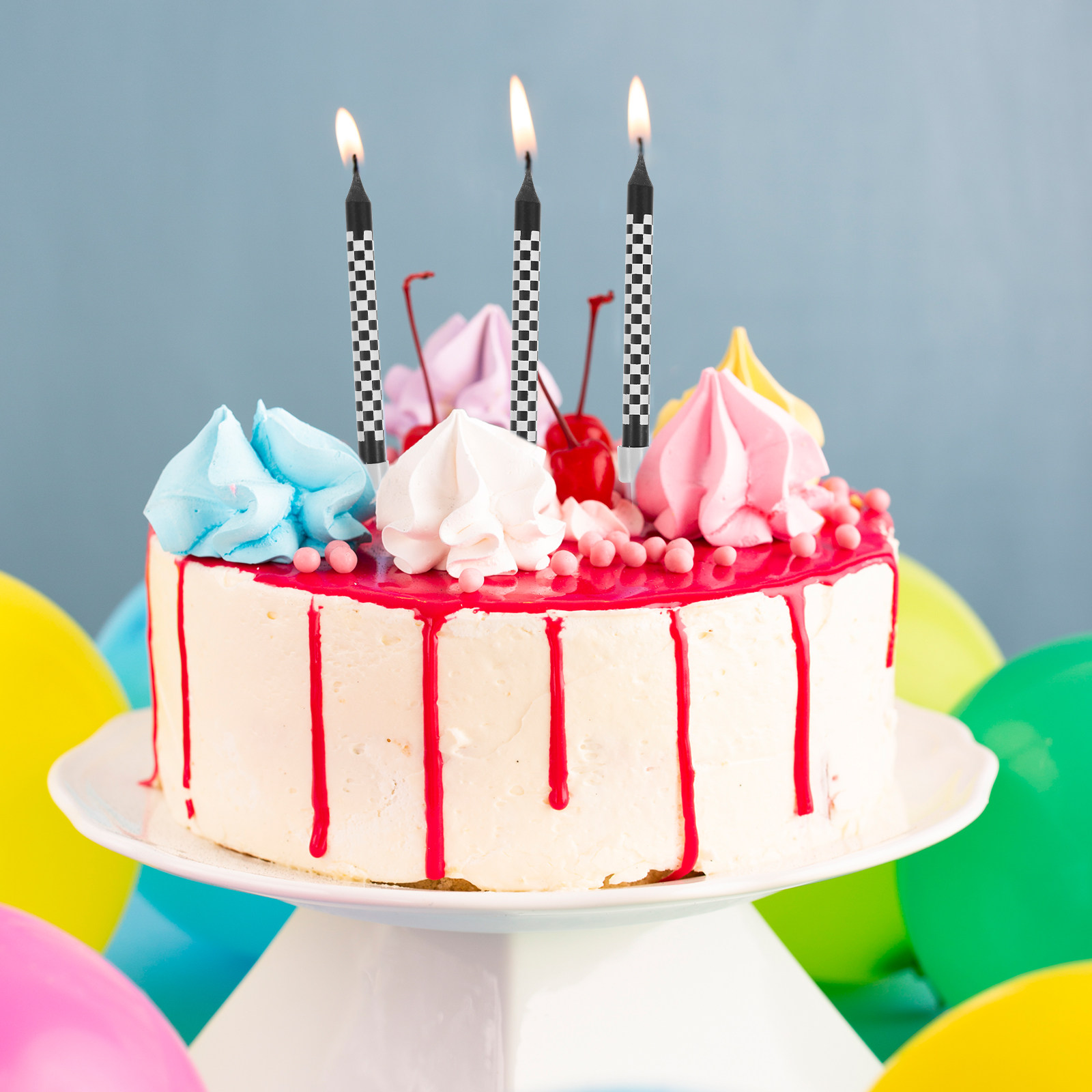 Paraffin Wax - 12Pcs Birthday Cake Candles Stylish Printed