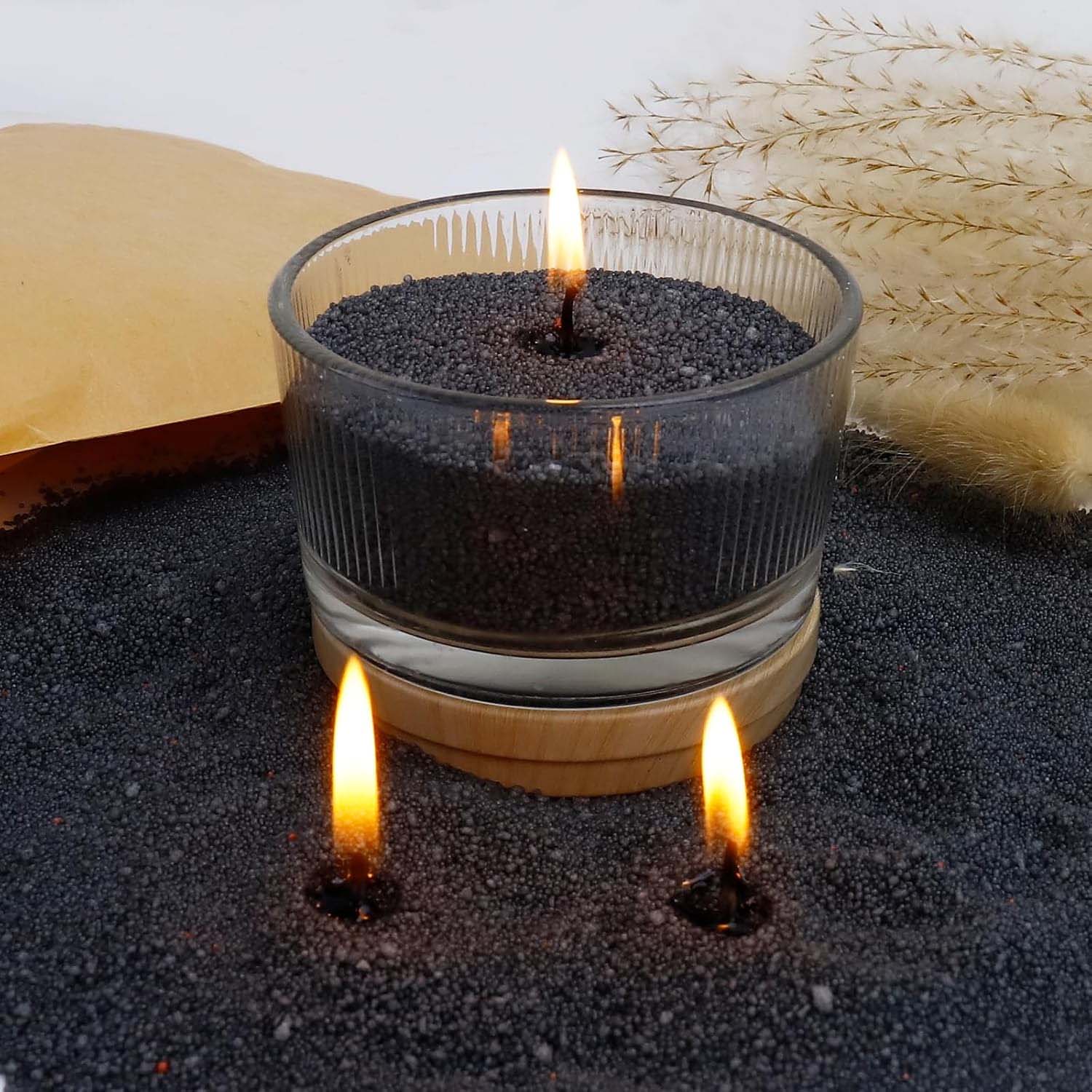 Candle Wick - Black Candle Sand with Wick, 200g