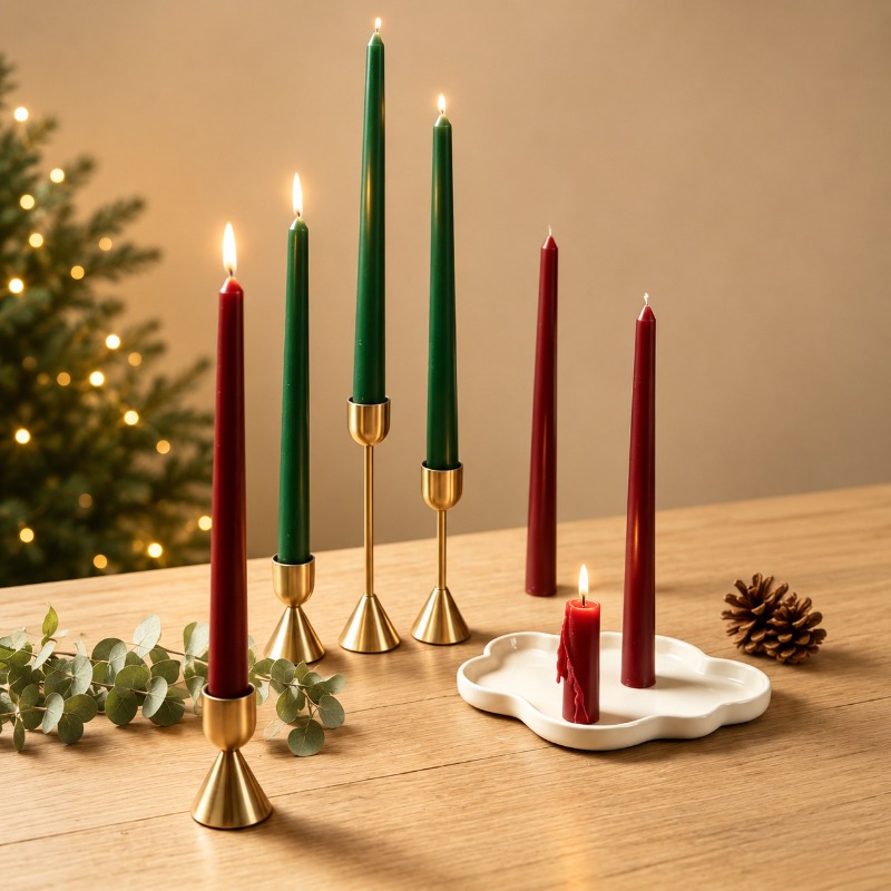 Burgundy Taper Candles, Long S - Soy Wax ulasan dan harga