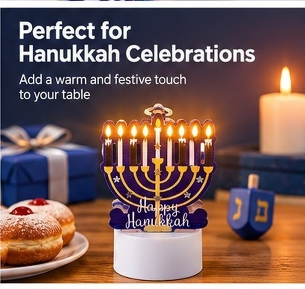 Iron LED Flameless Hanukkah Ca - Paraffin Wax ulasan dan harga