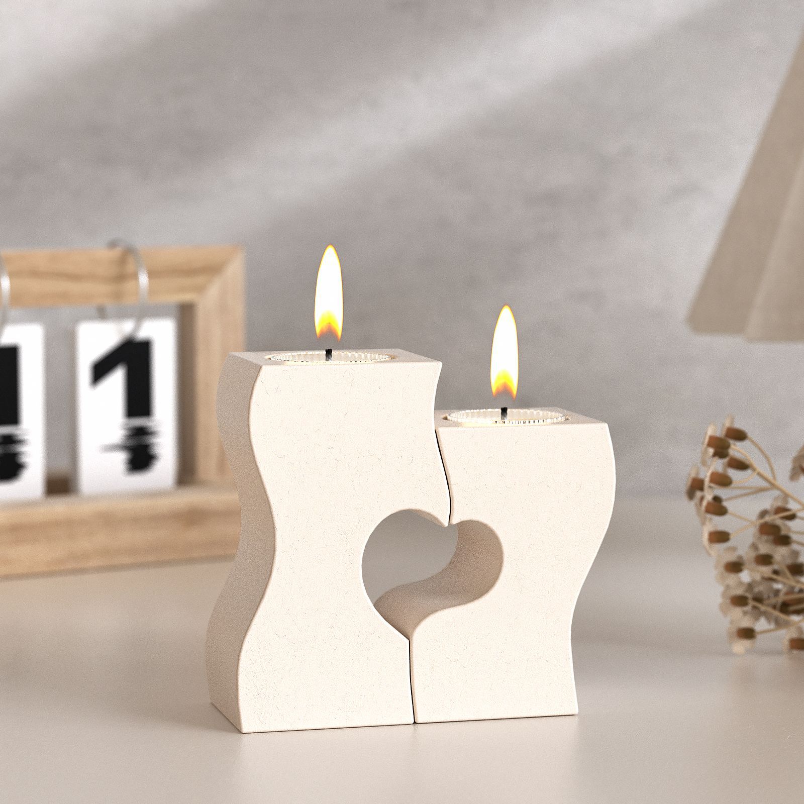 S Heart Candlestick Silicone M - Candle Molds ulasan dan harga
