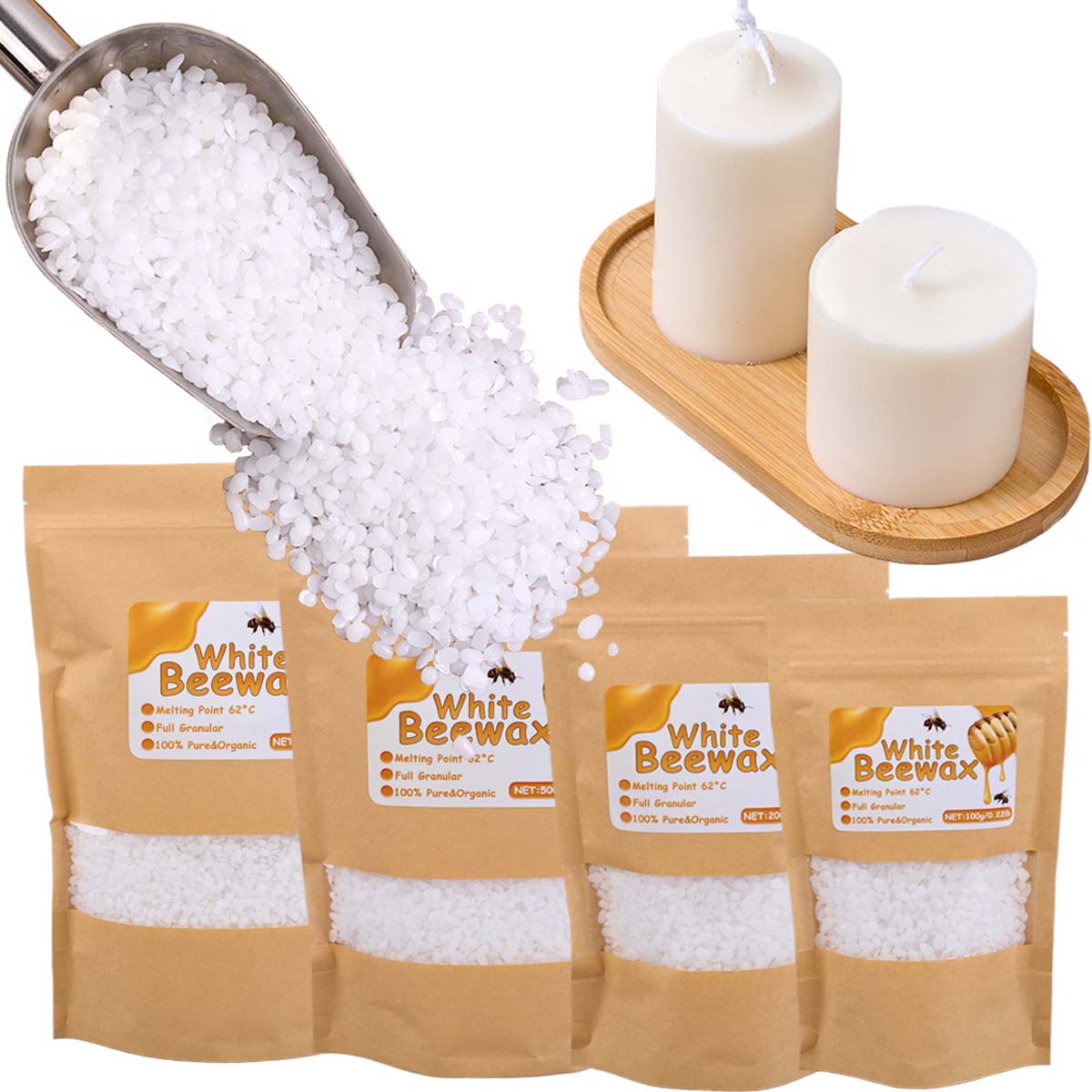 White Beeswax Pure Natural Gra - Candle Wick ulasan dan harga