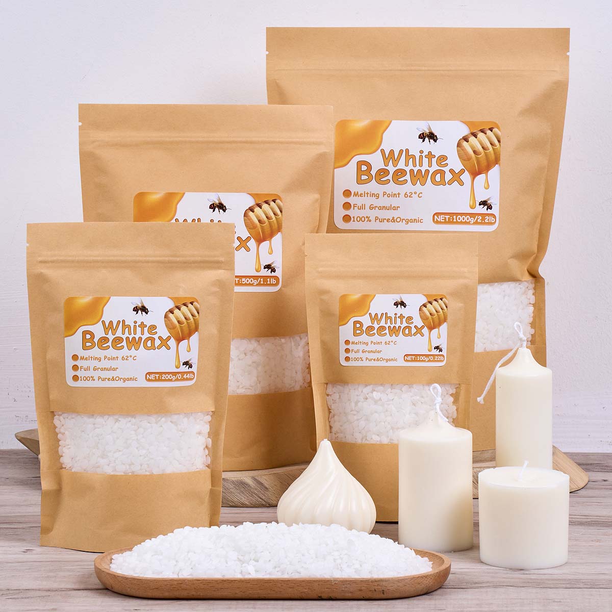 White Beeswax Pure Natural Gra - Candle Wick ulasan dan harga