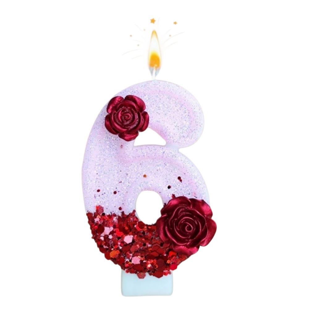 Number Pink Glitter Red Rose F - Soy Wax ulasan dan harga