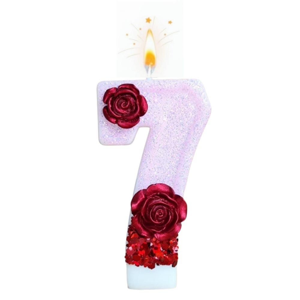 Number Pink Glitter Red Rose F - Soy Wax ulasan dan harga