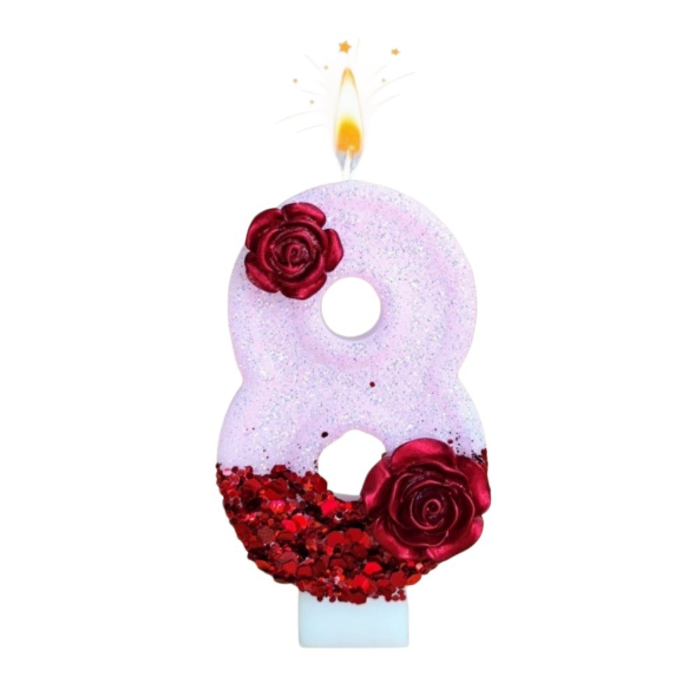 Number Pink Glitter Red Rose F - Soy Wax ulasan dan harga