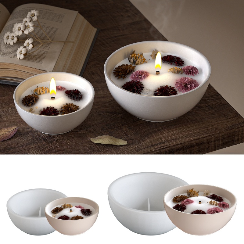 Round Candle Bowl Concrete Sil - Candle Containers ulasan dan harga